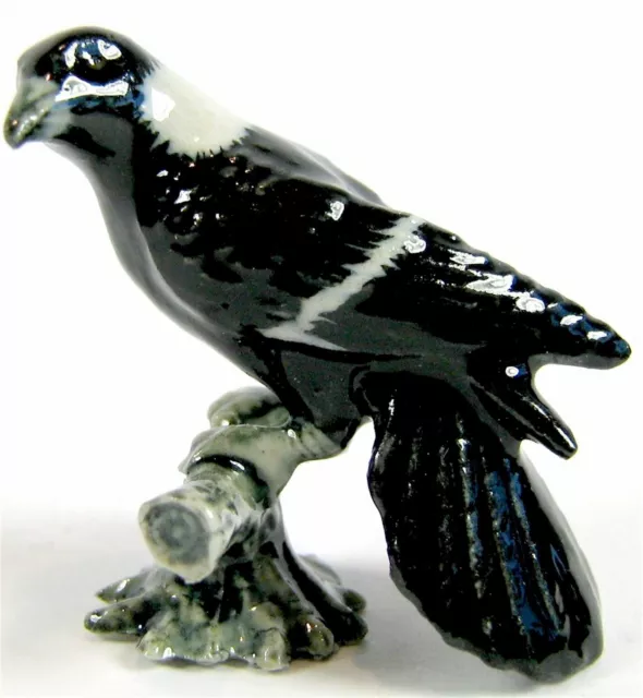 Miniature Porcelain Hand Painted Bird Figurine -Australian Magpie (Mini)