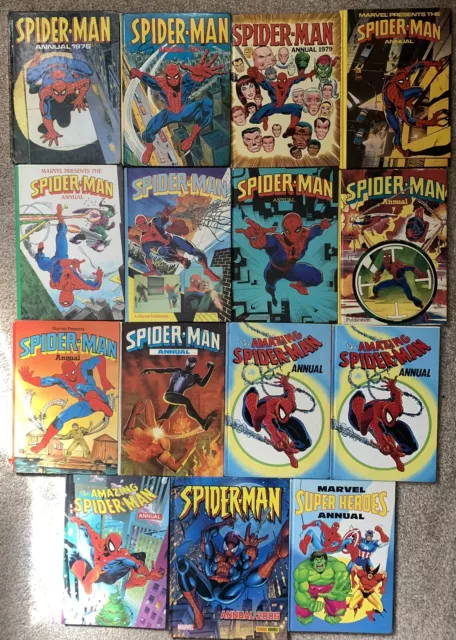 Spider-Man Annual UK Marvel  - 1960, 1970, 1980, 1990 Collection Job Lot