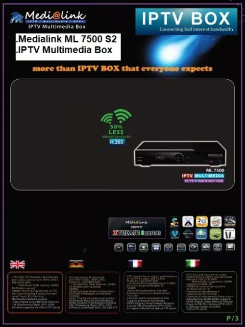 Medialink ML 7500 HEVC S2TC2 IPTV Receiver 2