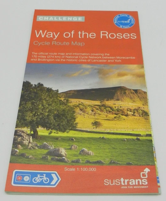 WAY OF THE Roses: Cycle Route Map by Sustrans (Folded Map, 2010) EUR 23 ...