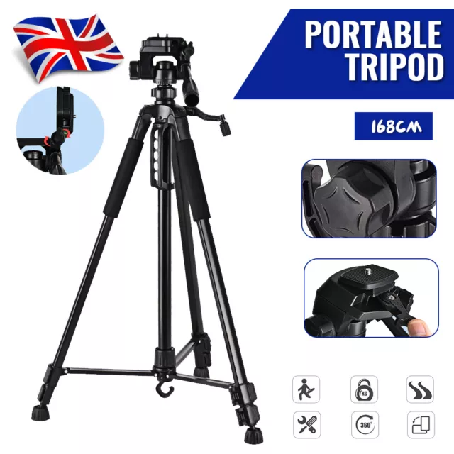 Professional Camera Tripod Stand Mount Remote + Phone Holder for iPhone UK STOCK