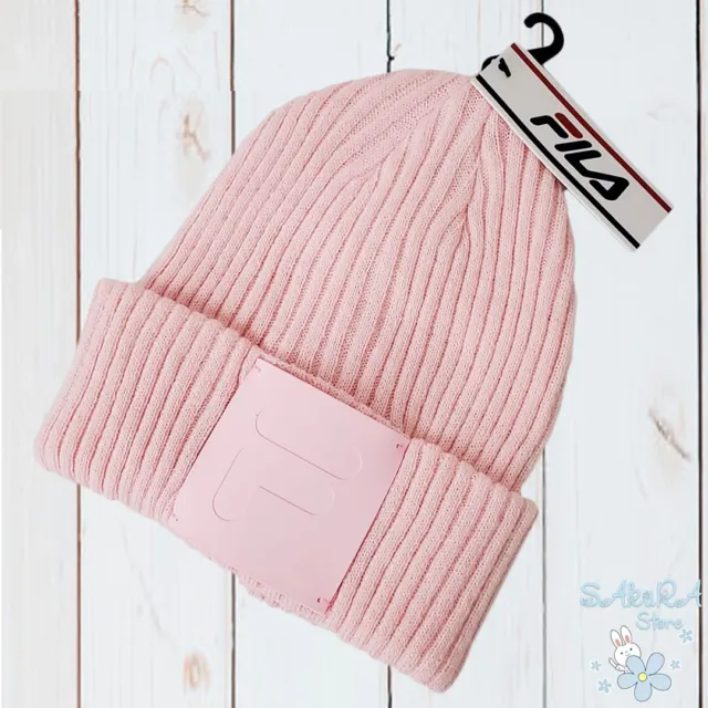 Nwt Fila Authentic Women's Pink Winter Knitted Ribbed Beanie Hat