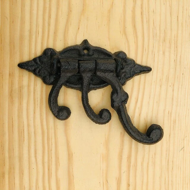 Cast Iron SWIVEL Coat Hook Hat Hooks Rack Hall Tree Restoration Antique Restor 2