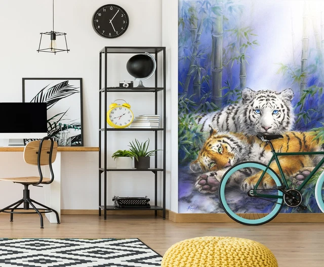 3D Pintado a mano Tiger ZHUC55 Mural Fotomural Kayomi Harai Ann