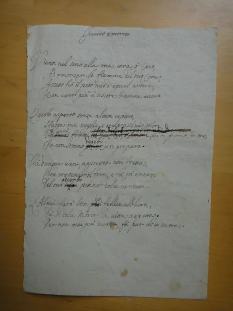 1800 circa-Due sonetti manoscritti+