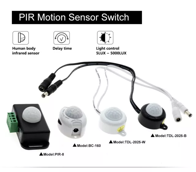 DC 5V-24V Infrarot Bewegungsmelder Sensor-Schalter PIR Melder für 5050 LED Strip