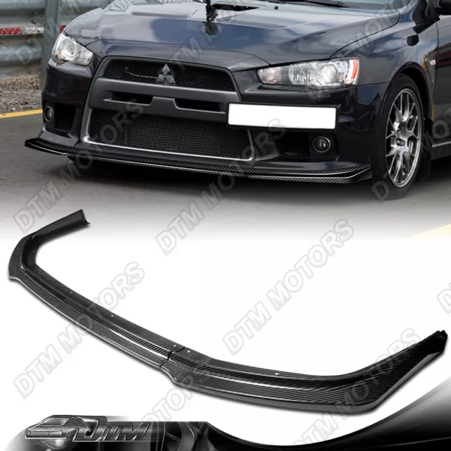 For 08-15 Mits.EVO X 10 Evolution R-Style Carbon Fiber Front Bumper Lip Spoiler