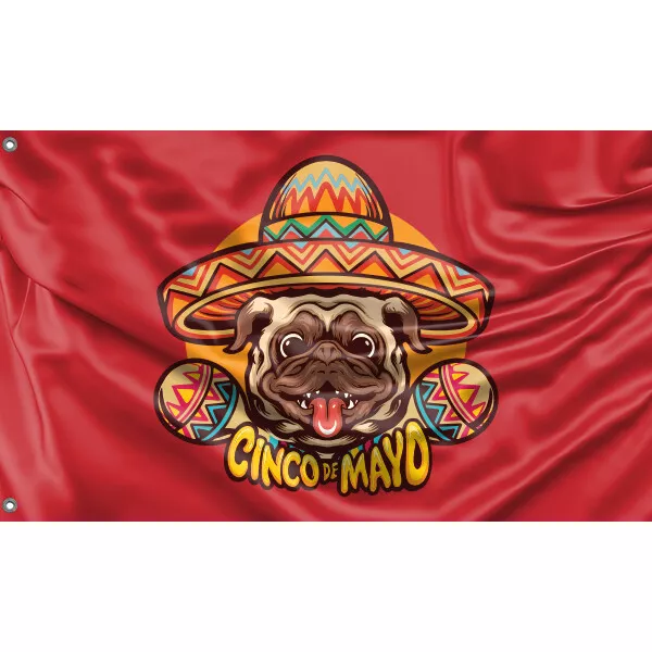 Cinco De Mayo Flag Unique Design, 3x5 Ft / 90x150 cm size EU Made