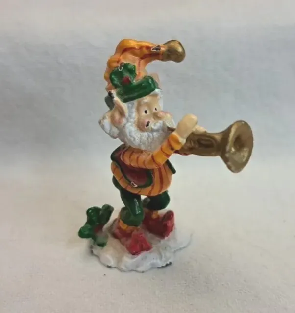 Vintage Enesco The North Pole Village Elf Playing Trumpet Snapper 1989 Zimnicki