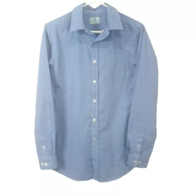 Class Club Boys Size 18/20 Large Shirt Blue Check Long sleeve Button up Pocket