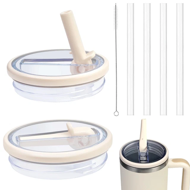 2 Stück Ersatzdeckel Für Stanley Cup 40oz - Auslaufsicher Mit Strohhalmen