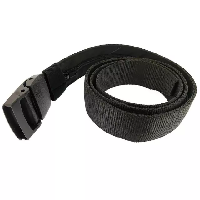 1.2M Black Nylon Travel Security Belt Safe Anti-Theft Hidden Money Pouch