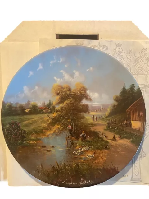 "The Angler's Pleasure" Plate Christian Luckel #E2854 Leftmann Weiden 1988 Vtg