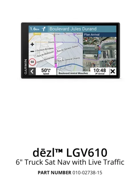 Garmin Dezl LGV610 6"" LKW Sat-Nav - volle EU lebenslange Karten - Farbe schwarz