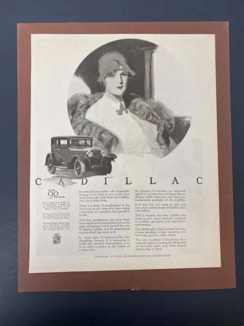 1925 Original Vintage 90 Degree Cadillac Motor Car Automobile  Print Ad