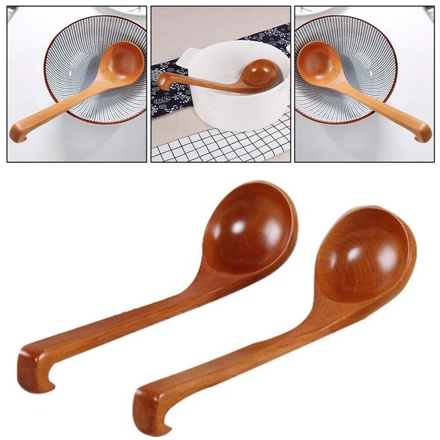 Cuillère En Bois Longue 50 Cm - Poignée Anti-brûlures, Trou Pour Suspension, Ustensile Cuisine Pour Soupes, Pâtes