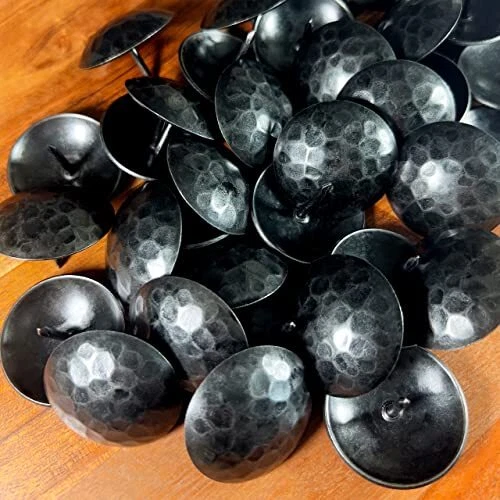 50 Pack- 1.5 Inch Iron Clavos Decorative Nails Black Forged Hammered Door