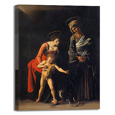 Caravaggio Madonna bambino sant'Anna quadro stampa tela dipinto arredo casa