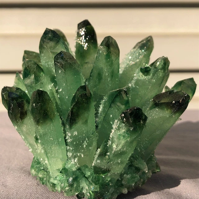 346g New Find Green Phantom Quartz Crystal Cluster Mineral Specimen Healing