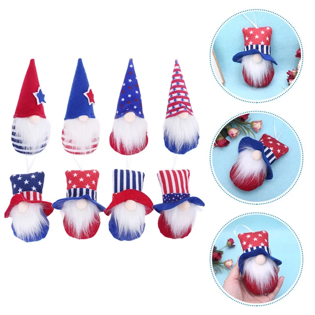 8pcs Independence Day Dolls Abbigliamento senza volto appeso a Bambole Dwarf