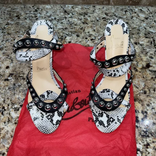 christian louboutin heels 40 python Print With Metal Accents