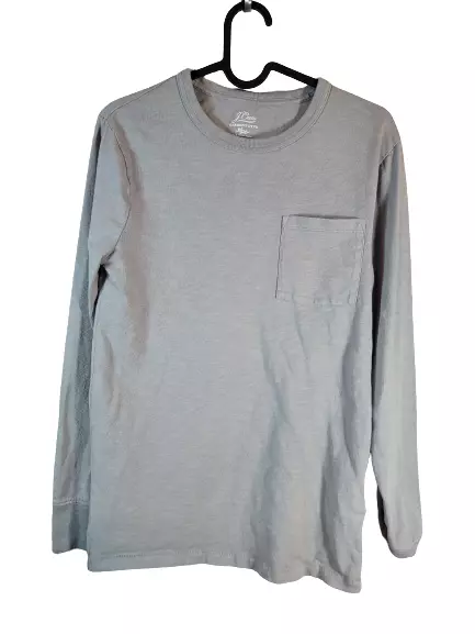 J Crew Cotton Garment Dyed Knit Goods Long Sleeve Grey T-Shirt Mens Size XS