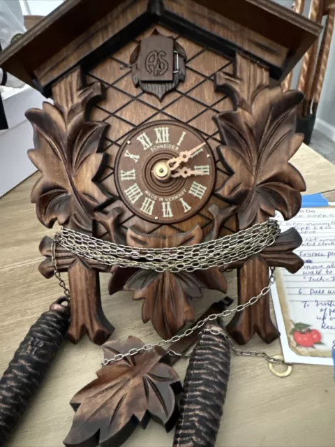 Vintage Schneider Black Forest Cuckoo Clock - Made In Germany -