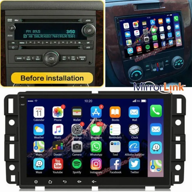 1+32GB For GMC Yukon Chevy Silverado Sierra Android 13 Car Stereo Radio GPS Wifi