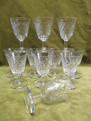 9 verres à vin blanc 12cl cristal Daum st art deco crystal white wine glasses 