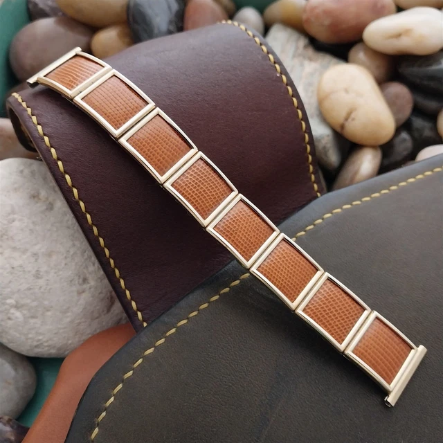 Gold Filled & Lizard Speidel Leatha-Elegance mcm Unused 1956 Vintage Watch Band