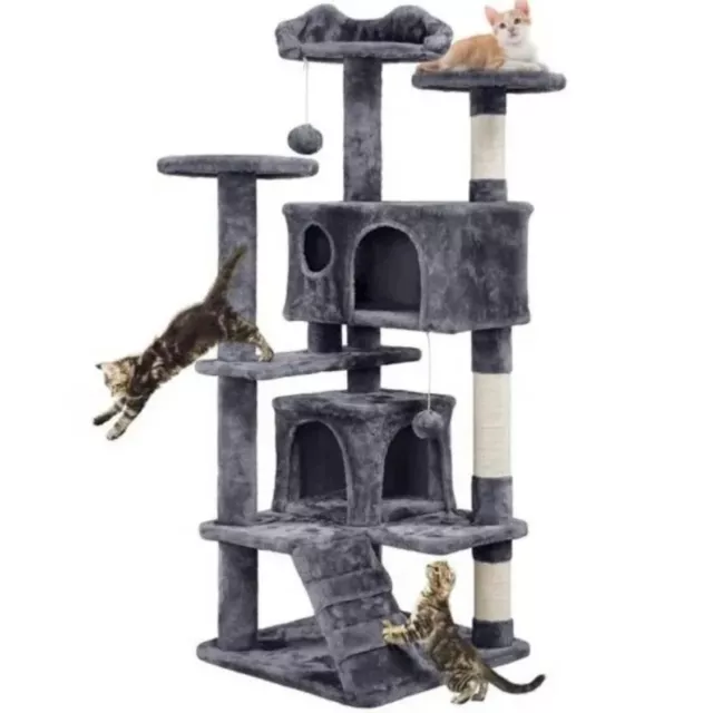 54.5'' H Cat Tree Tower Condo Furniture Scratch Post for Kittens Pet House Play