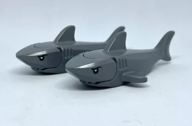 LEGO Animals - 2 x Dark Grey Shark Minifigures - Great Condition, Collectible