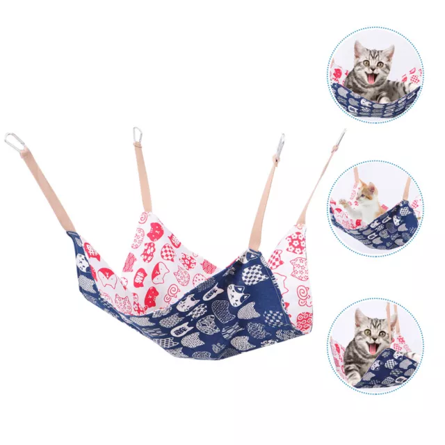 2 Pc Lin En Coton Chat Hamac Lit De Couchage Pour Animaux Compagnie 2