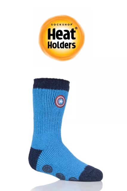 Kids' Captain America Shield Thermal Socks Marvel SOCKSHOP Heat Holders - 1 Pair