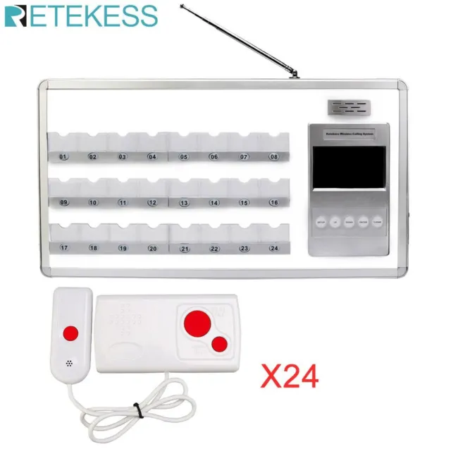Voice Reporting Wireless Nurse Calling System 24 Bed Receiver 24Pcs Call Button