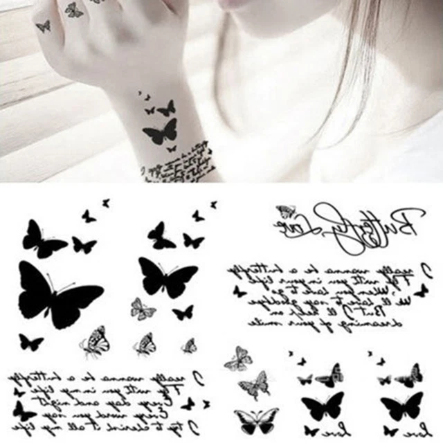 Stick body art temporaneo tatuaggio farfalla e trasferimento lettere impermeabile *wl