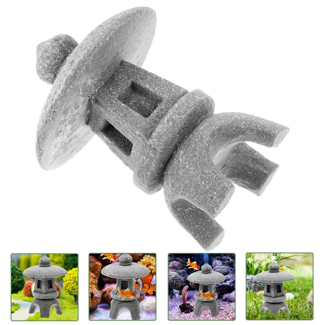 3 Mini Statue Pagoda In Pietra Per Giardino Zen | Lanterne Giapponesi In Miniatura Per Bonsai E Acquari - Foto 9