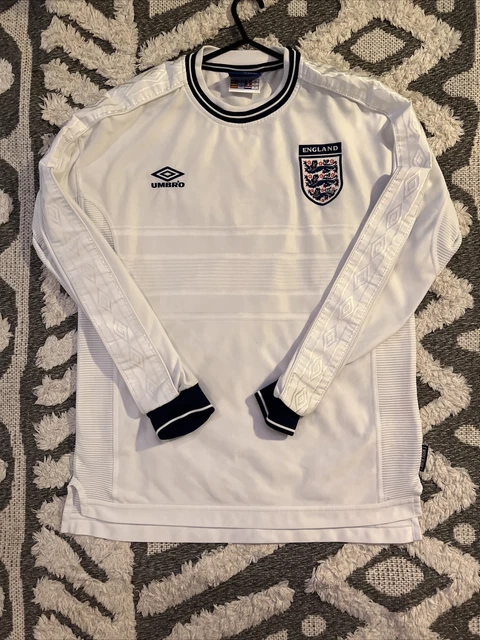 England Euro 2000 Home Football Shirt L/Sleeve #7 David Beckham Vintage Umbro L