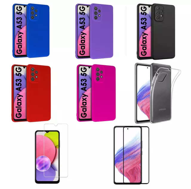 Funda Samsung Galaxy A53 5G Tpu Silicona Gel Lisa + Protector 5D