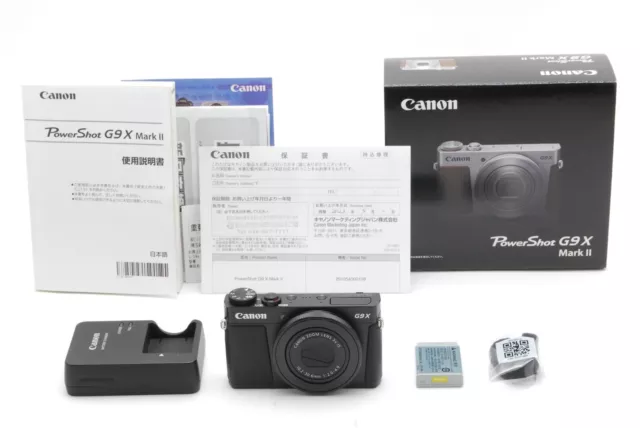 [Top MINT w/Box] Canon PowerShot G9X Mark II 20.1 MP Digital Camera Black JAPAN