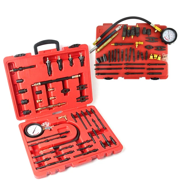 Petrol Engine Cylinder Leak Down Tester Compression Leakage Detector Kit Set