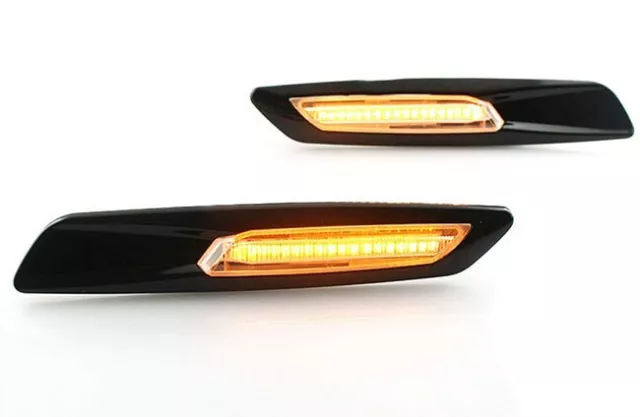 Fits for BMW E60 E81 E83 E87 E90 E92 LED Side Indicator Repeater Lights Black 3