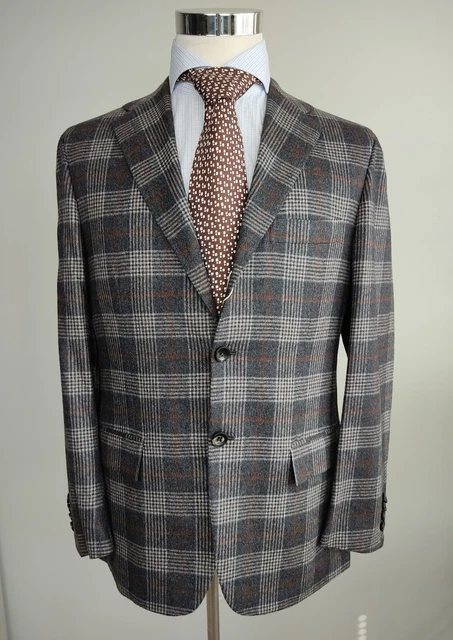 NWT Kiton Dark Brown Plaid Cashmere-Vicuna Peru-Silk Sport Coat EU50 US40 NWT Kiton Dark Brown Plaid Cashmere-Vicuna Peru-Silk Sport Coat EU50 US40
