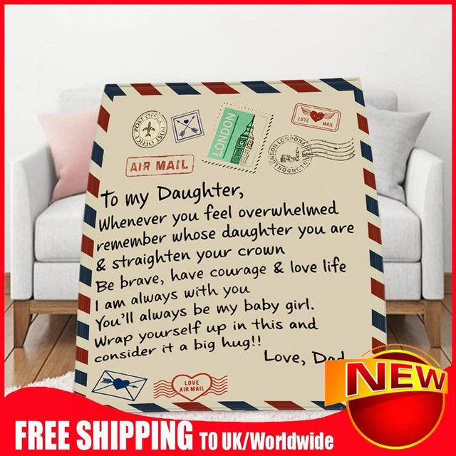 Letter Printed Flannel Blanket Birthday Gifts Quilts for Bed Sofa (B)