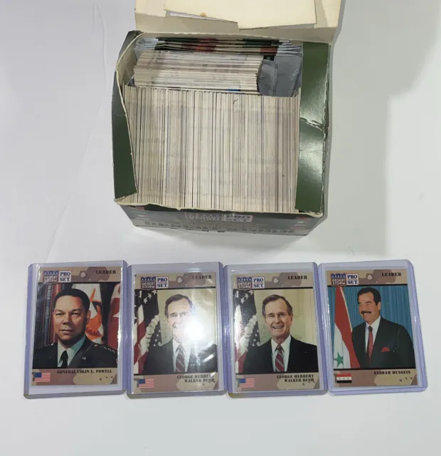 Saddam Hussein 1991 TOPPS Desert Storm Pro Set Trading Cards LOT George Bush BOX