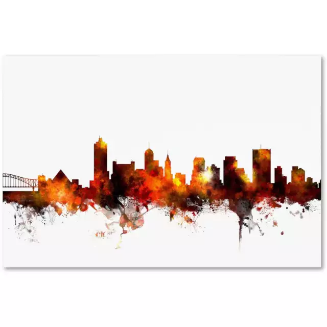 "Memphis Tennessee Skyline Red" Canvas Art by Michael Tompsett