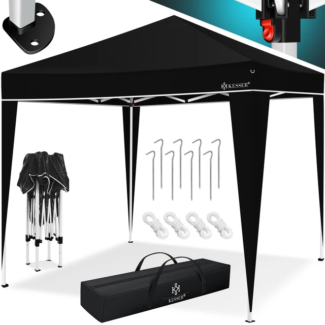 RETOURE Pavillon 3x3m | Pop-Up Klicksystem | Faltpavillon | Gartenzelt Grau