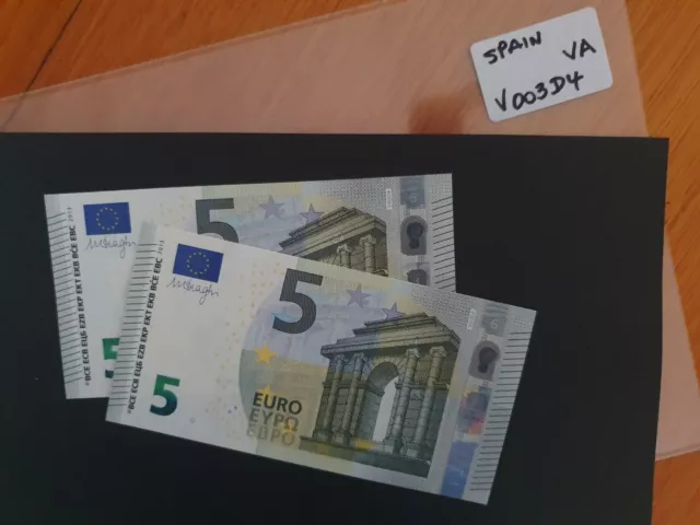 Spain (V) 5 Euro Draghi UNCIRCULATED Print Block  V003 D4