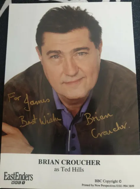 BBC EastEnders Ted Hills Rare Hand Signed Cast Card Brian Croucher Autograph