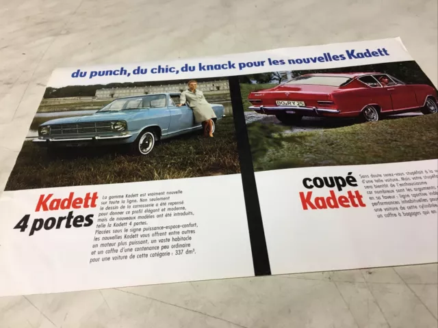Vauxhall GM Kadett 2 And 4 Doors Coupe Caravan 1000 Prospectus Brochure Fold